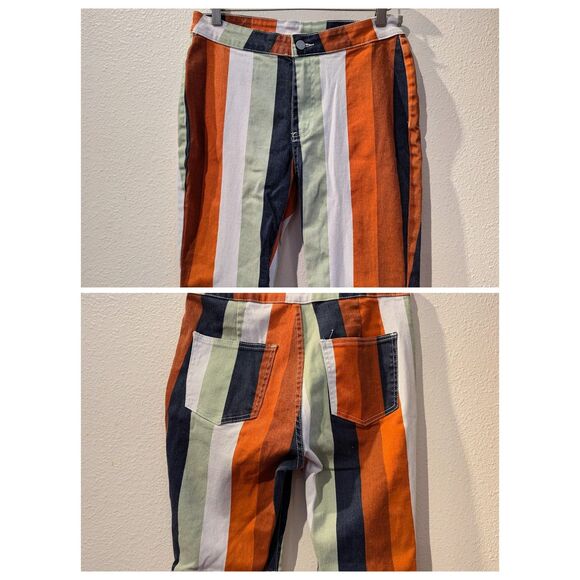 70's style bell bottom multicolor jeans. - Picture 4 of 8